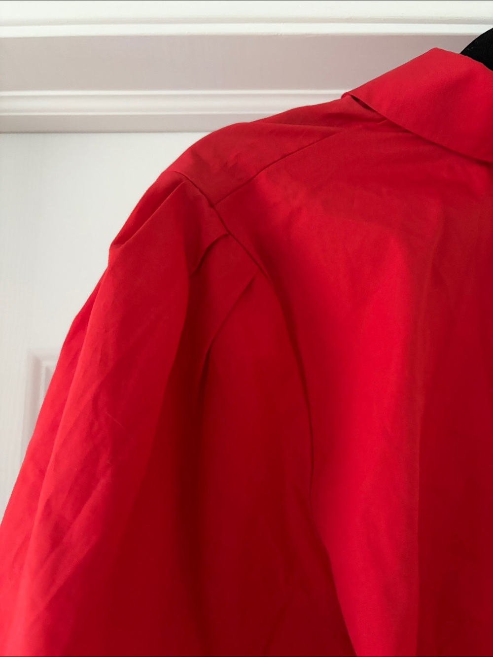Anthropologie Maeve Structured Lantern Red Button-Down Shirt - Picture 8 of 10